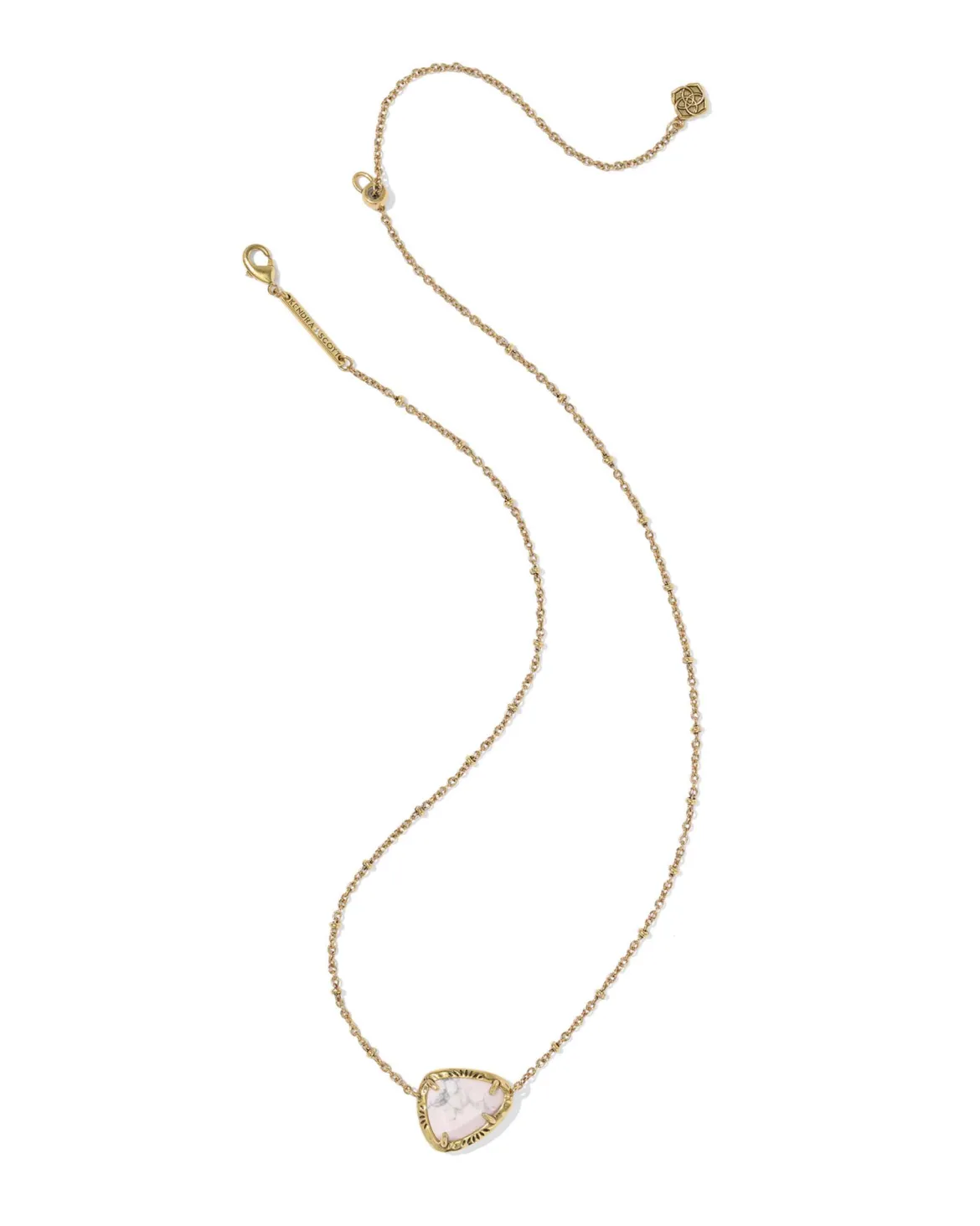 Jamie Etch Frame Vintage Gold Short Pendant Necklace
