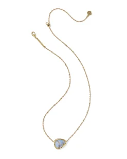 Jamie Etch Frame Vintage Gold Short Pendant Necklace