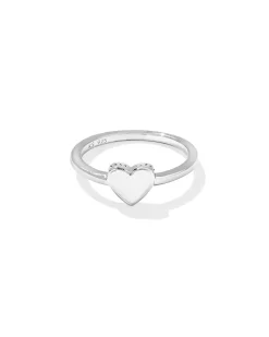 Jasmine Heart Band Ring in Sterling Silver