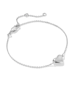 Jasmine Heart Delicate Chain Bracelet in Sterling Silver