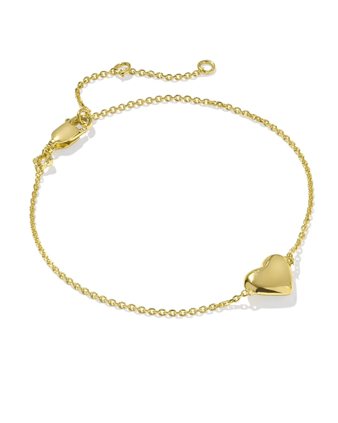 Jasmine Heart Delicate Chain Bracelet in 18k Gold Vermeil