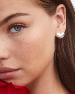 Jasmine Heart Stud Earrings in Sterling Silver