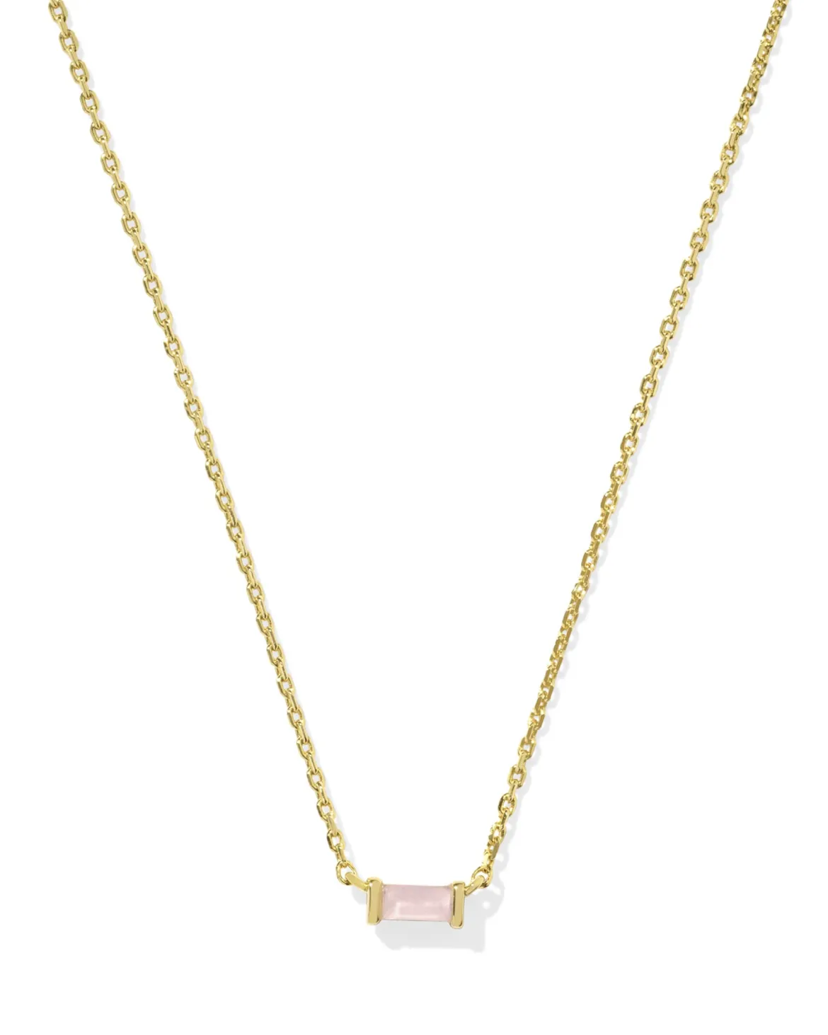 Juliette Gold Pendant Necklace in Rose Quartz