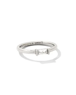 Juliette Silver Band Ring in White CZ