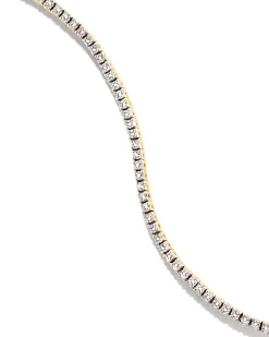 14k Yellow Gold Tennis Bracelet in White Diamond