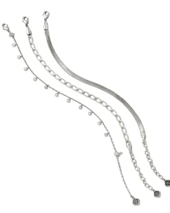Kassie Set of 3 Chain Bracelets in Vintage Silver