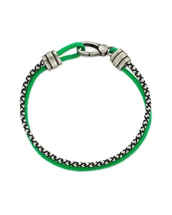 Kenneth Oxidized Sterling Silver Corded Bracelet in Verde Mix