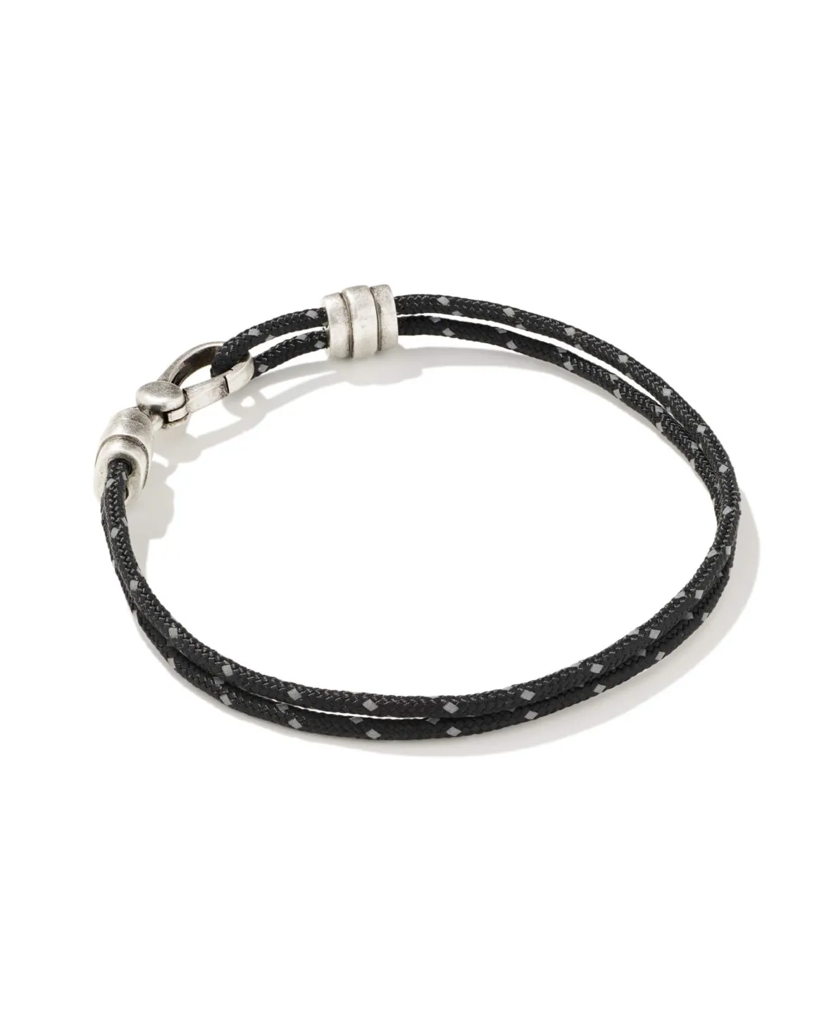 Kenneth Oxidized Sterling Silver Corded Bracelet in Black