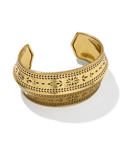 Keziah Vintage Gold Etch Statement Cuff Bracelet