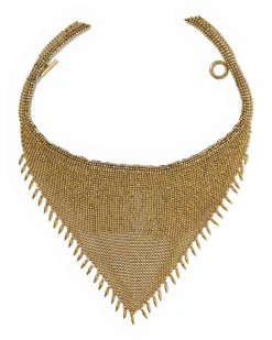 Keziah Vintage Gold Statement Bandana Necklace