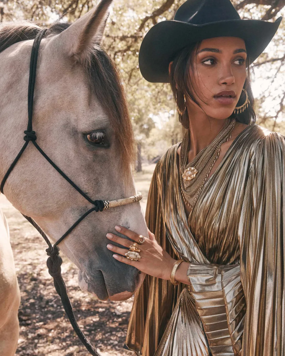 Keziah Vintage Gold Statement Bandana Necklace
