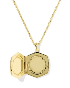 Large Metal Davie 18k Gold Vermeil Locket Necklace
