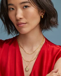 Large Metal Davie 18k Gold Vermeil Locket Necklace
