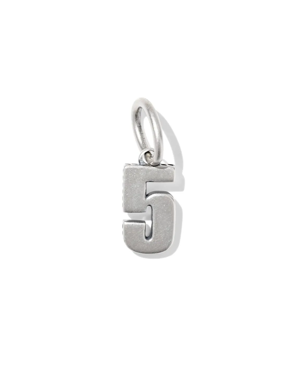 Large Metal Number 5 Oxidized Sterling Silver Charm