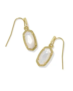 Lee Gold Drop Earrings in Ivory Mother-of-Pearl
