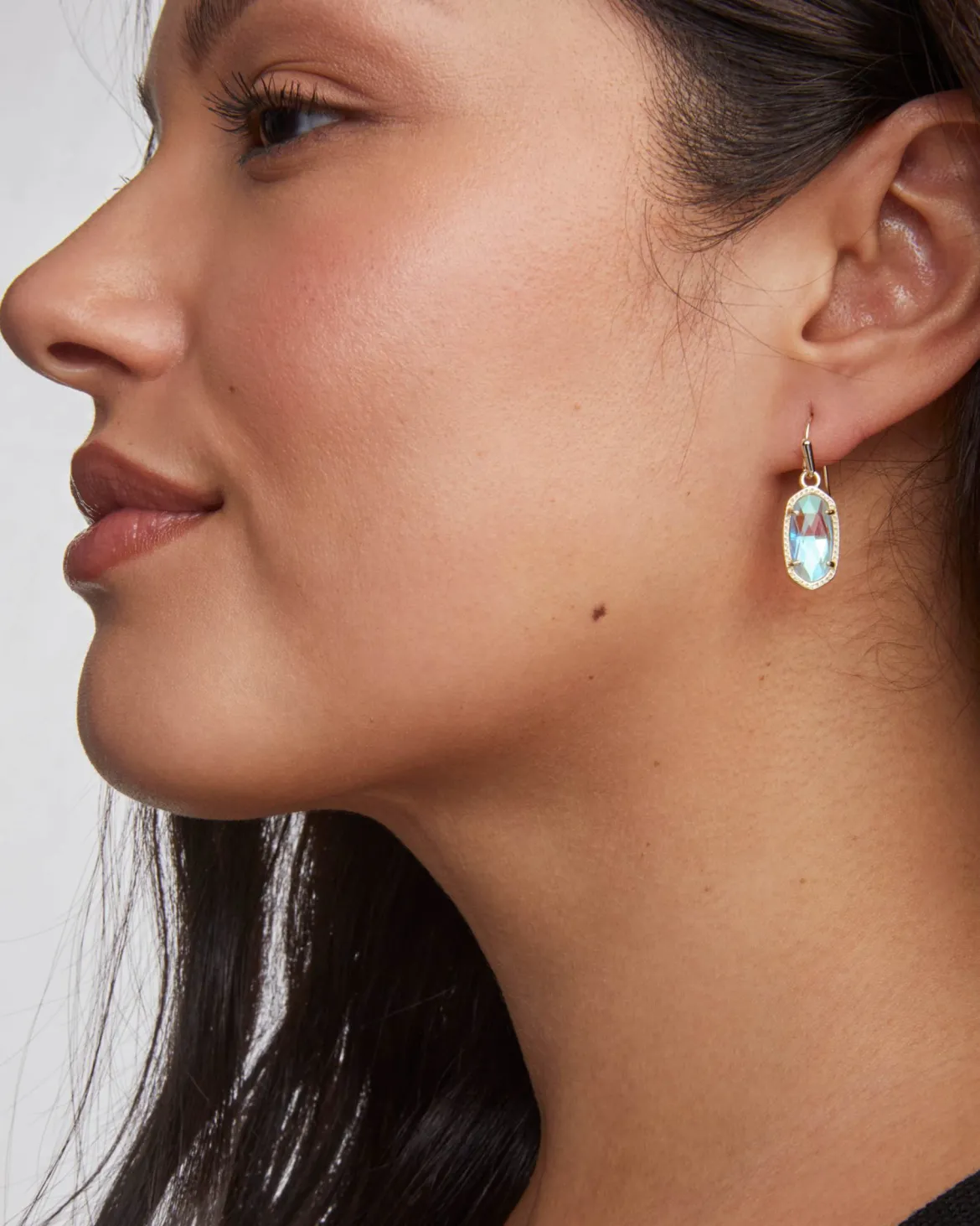 Lee Gold Drop Earrings in Dichroic Glass