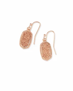 Lee Rose Gold Drop Earrings in Rose Gold Drusy