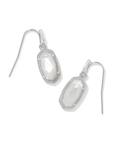 Lee Silver Drop Earrings in Ivory Mother-of-Pearl