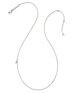 Letter A Inline Initial Necklace in Sterling Silver