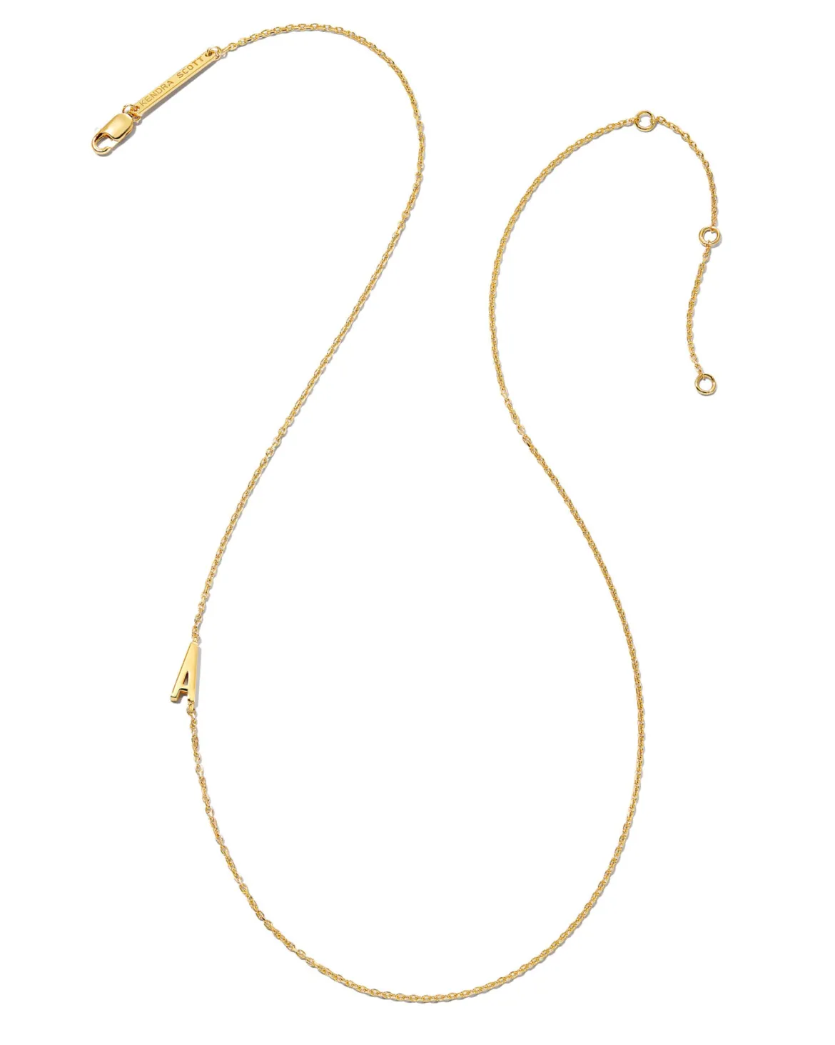Letter A Inline Initial Necklace in 18k Gold Vermeil