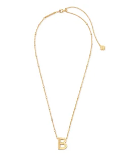 Letter B Pendant Necklace in Gold