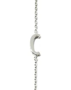 Letter C Inline Initial Necklace in Sterling Silver