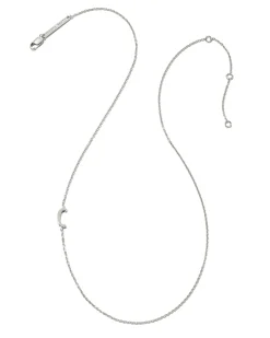 Letter C Inline Initial Necklace in Sterling Silver