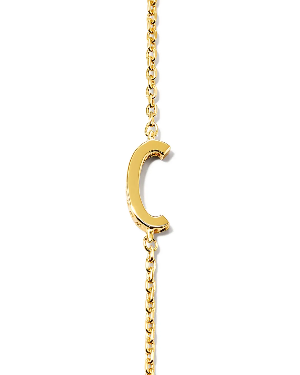 Letter C Inline Initial Necklace in 18k Gold Vermeil