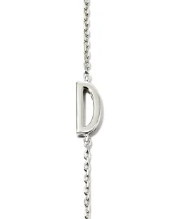 Letter D Inline Initial Necklace in Sterling Silver