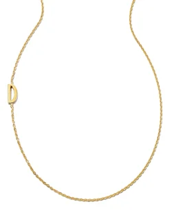 Letter D Inline Initial Necklace in 18k Gold Vermeil