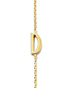 Letter D Inline Initial Necklace in 18k Gold Vermeil