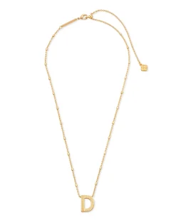 Letter D Pendant Necklace in Gold