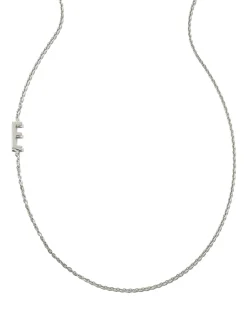 Letter E Inline Initial Necklace in Sterling Silver