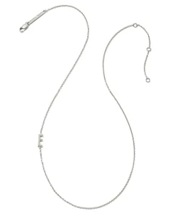 Letter E Inline Initial Necklace in Sterling Silver