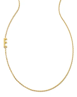 Letter E Inline Initial Necklace in 18k Gold Vermeil