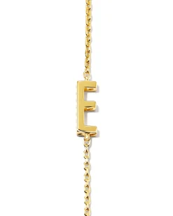 Letter E Inline Initial Necklace in 18k Gold Vermeil