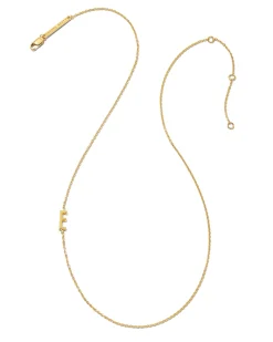 Letter E Inline Initial Necklace in 18k Gold Vermeil