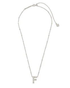 Letter F Pendant Necklace in Silver