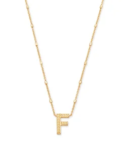 Letter F Pendant Necklace in Gold