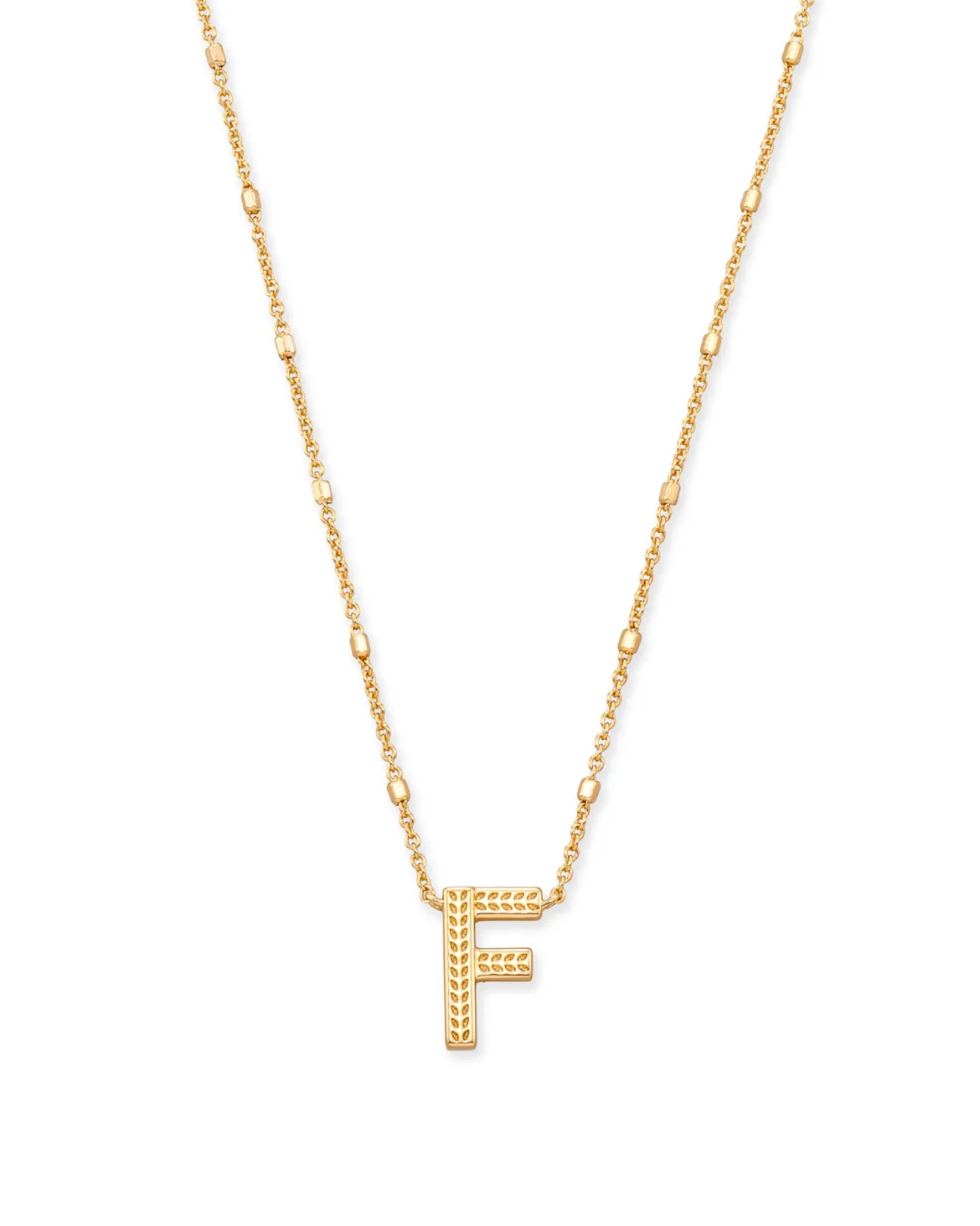 Letter F Pendant Necklace in Gold