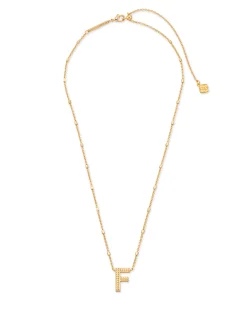 Letter F Pendant Necklace in Gold