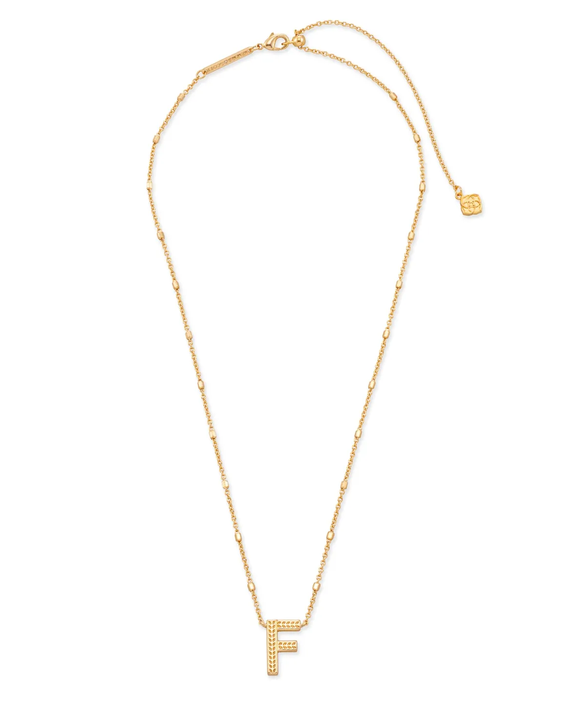 Letter F Pendant Necklace in Gold
