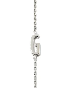 Letter G Inline Initial Necklace in Sterling Silver