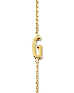 Letter G Inline Initial Necklace in 18k Gold Vermeil
