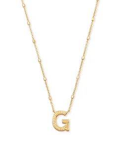Letter G Pendant Necklace in Gold