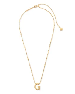 Letter G Pendant Necklace in Gold