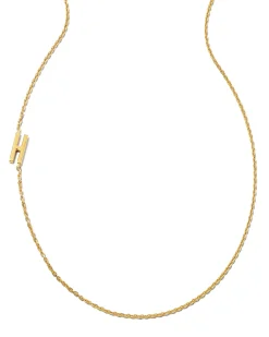 Letter H Inline Initial Necklace in 18k Gold Vermeil