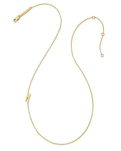 Letter H Inline Initial Necklace in 18k Gold Vermeil