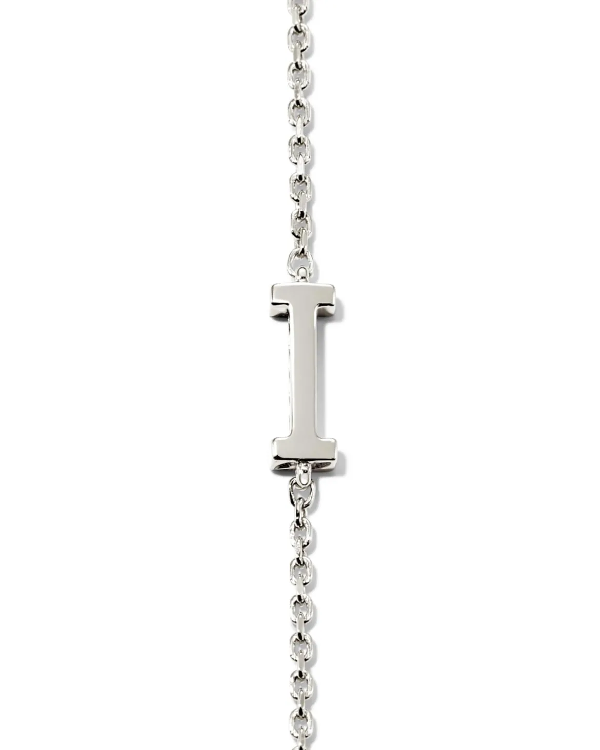 Letter I Inline Initial Necklace in Sterling Silver