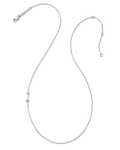 Letter I Inline Initial Necklace in Sterling Silver